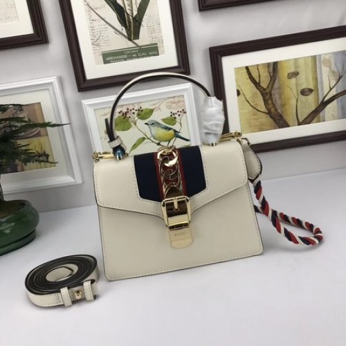 Gucci Sylvie Lather mini sac 470270 blanc cassé