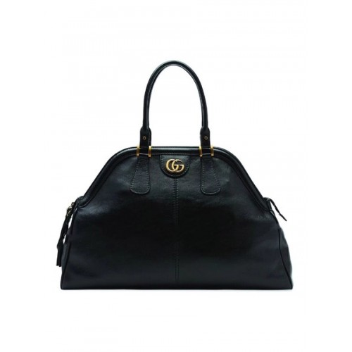 Gucci Sac à poignée supérieure en cuir de veau 501015 Noir