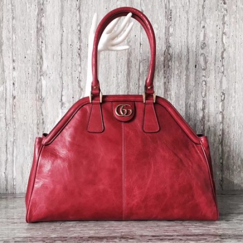 Gucci Sac à main en cuir suédé 501015 Rouge