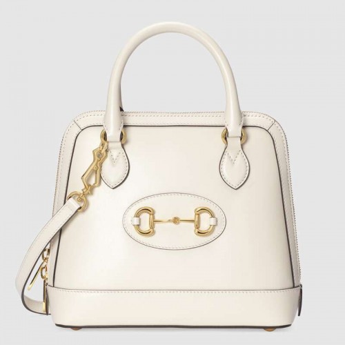 Gucci 1955 Horsebit petit sac à poignée supérieure 621220 Blanc