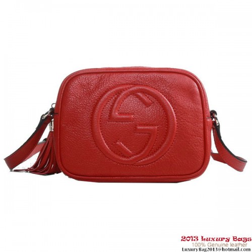 Gucci 308364 A7M0G 6523 Sac Disco en Cuir Rouge Soho