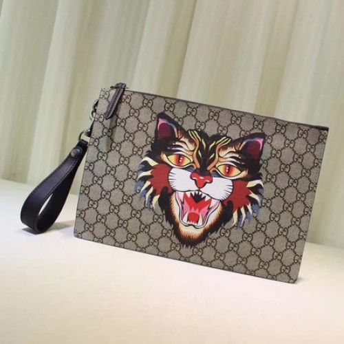 Gucci Angry Cat Print Pochette Suprême GG 473904 Angry Cat