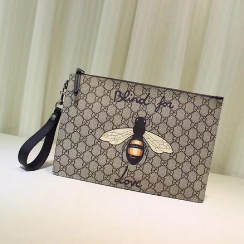 Gucci Angry Cat Print Pochette Suprême GG 473904 Abeille