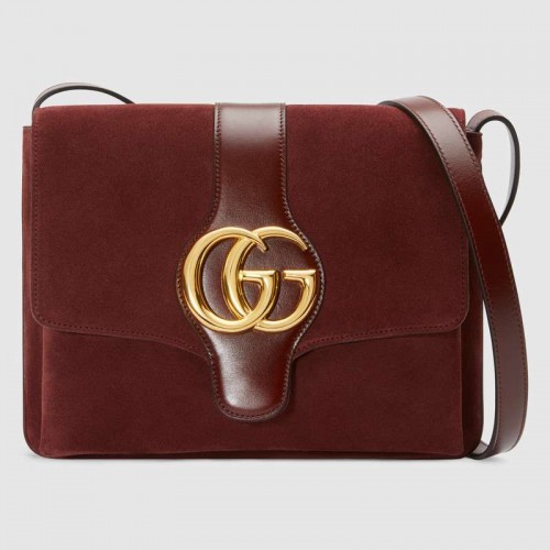 Gucci Sac à bandoulière moyen Arli 550126 Daim bordeaux