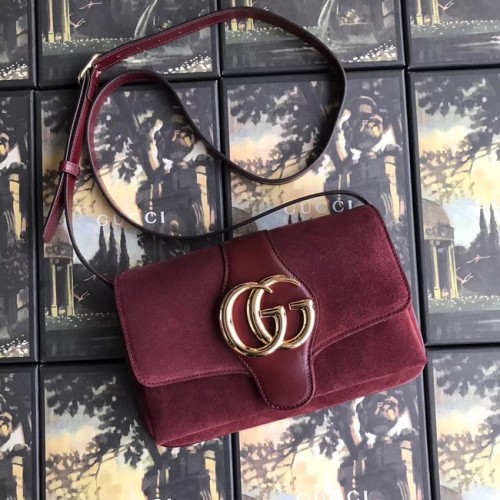 Gucci Arli petit sac à bandoulière 550129 Daim bordeaux