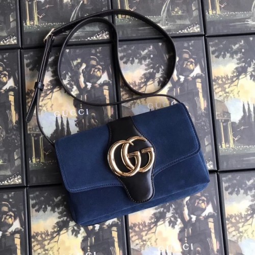 Gucci Arli petit sac à bandoulière 550129 daim bleu