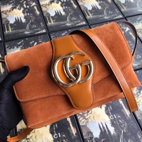 Gucci Arli petit sac à bandoulière 550129 daim marron