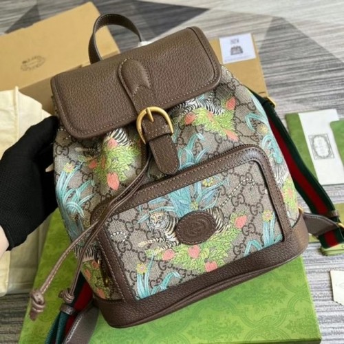 Gucci Sac à dos avec Interlocking G 674147 Marron&vert