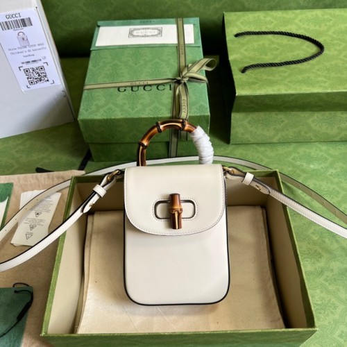 Gucci Bamboo mini sac à main 702106 blanc