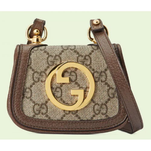 Portefeuille porte-cartes Gucci Blondie GG Supreme toile 698635 marron