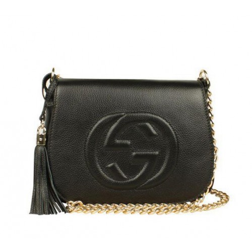 Pochette rigide en cuir de veau Gucci Broadway 323191 Noir