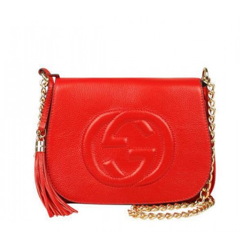 Pochette rigide en cuir de veau Gucci Broadway 323191 Rouge