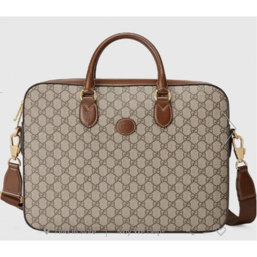 Gucci Business case avec Interlocking G 674140 Marron