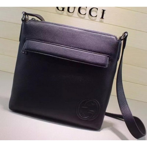 Sac messager en cuir de veau GucciS 322059 Noir