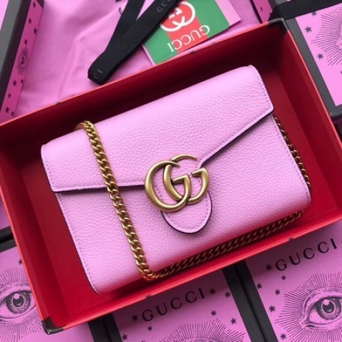 Gucci Sac à bandoulière en cuir de veau 401232 Rose