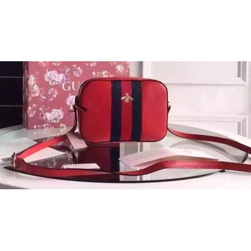 Gucci Sac à bandoulière en cuir de veau 412008 Rouge