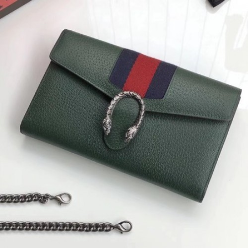 Gucci Sac à bandoulière en cuir de veau 481377 Vert