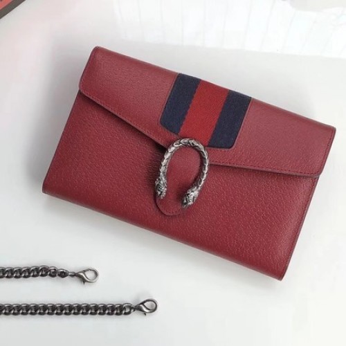 Gucci Sac à bandoulière en cuir de veau 481377 Rouge