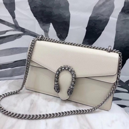 Gucci Dionysus Blooms Sac à bandoulière en cuir 400249 Blanc