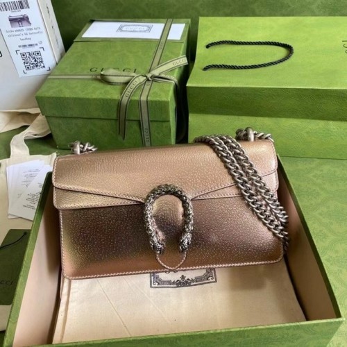 Gucci Dionysus Blooms Sac à bandoulière en cuir 499623 or rose