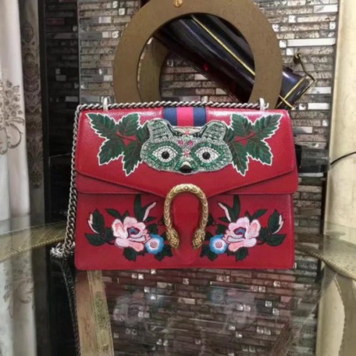 Gucci Dionysus Brodé Sac à Bandoulière 400235 Rouge