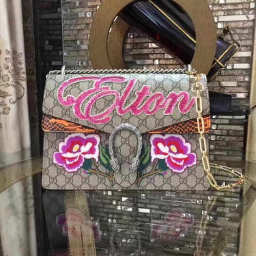 Gucci Dionysus Brodé Sac à Bandoulière 400249 Orange Serpent