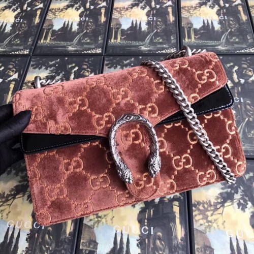 Gucci Dionysus GG petit sac à bandoulière en velours 400249 Marron