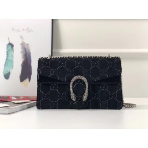 Gucci Dionysus GG petit sac à bandoulière en velours 400249 noir