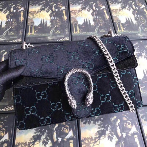Gucci Dionysus GG petit sac à bandoulière en velours 400249 noir