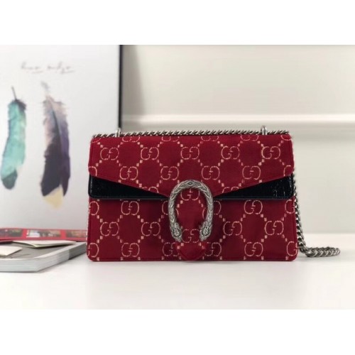 Gucci Dionysus GG petit sac à bandoulière en velours 400249 rouge