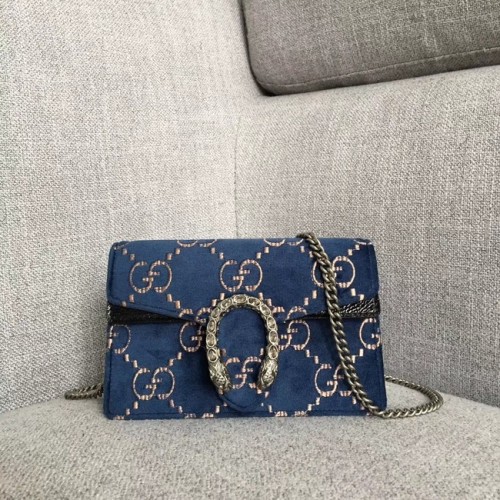 Gucci Dionysus GG super mini sac en velours 476432 bleu
