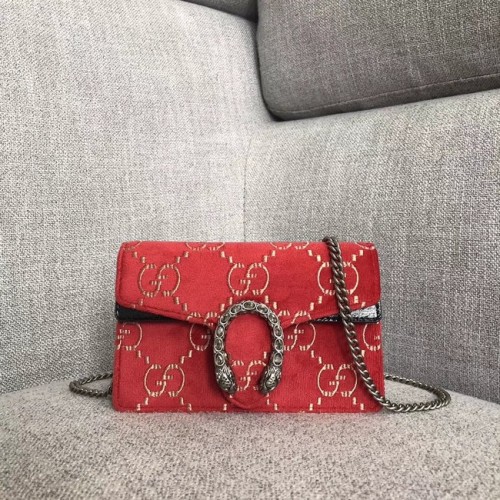 Gucci Dionysus GG super mini sac en velours 476432 rouge