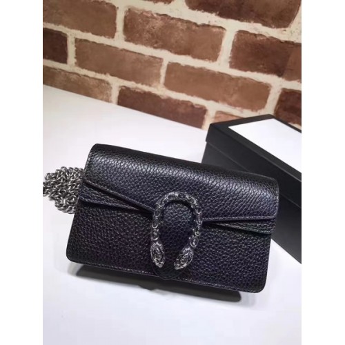 Gucci Dionysus Super mini sac en cuir 476432 Noir