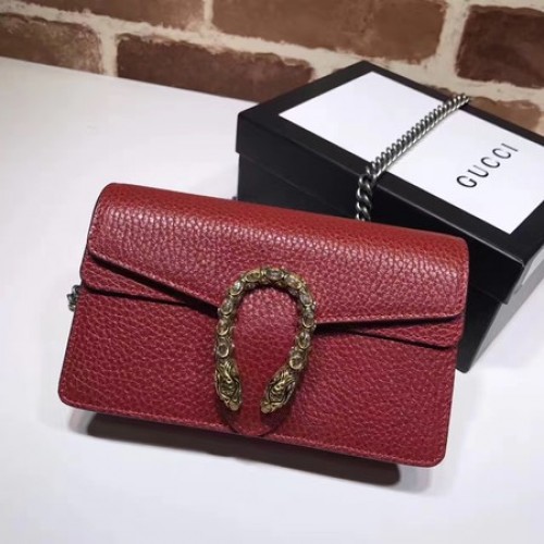 Gucci Dionysus Super mini sac en cuir 476432 Rouge