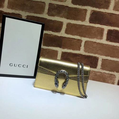 Gucci Dionysus Super mini sac en cuir 476432 or