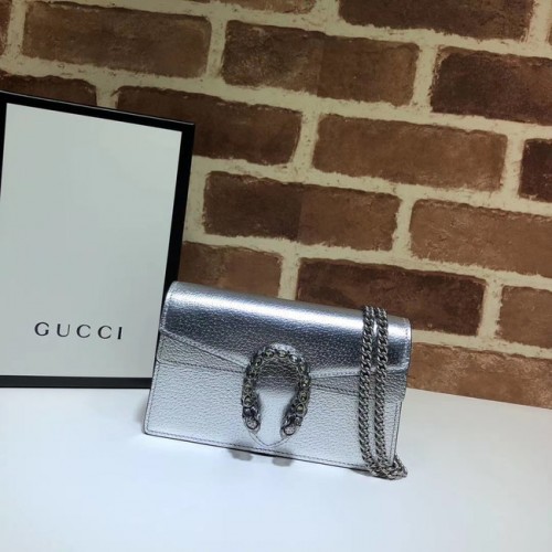 Gucci Dionysus Super mini sac en cuir 476432 argent
