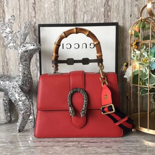 Gucci Dionysus Sac à poignée supérieure en cuir 448075 Rouge