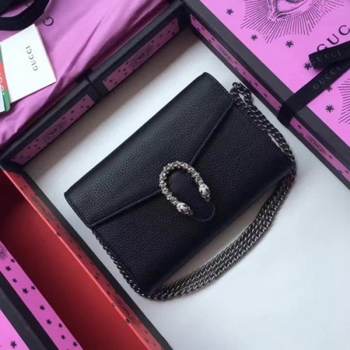 Gucci Dionysus Mini sac à chaîne en cuir 401231 Noir