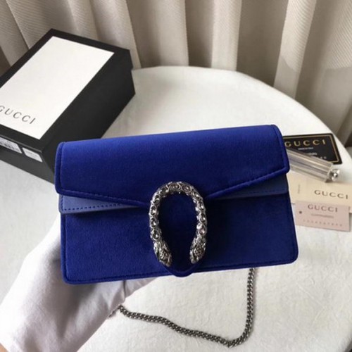 Gucci Dionysus Velvet Super mini Sac 476432 Bleu