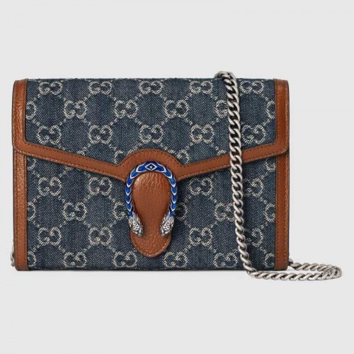Gucci Dionysus mini sac à chaîne 401231 Bleu foncé
