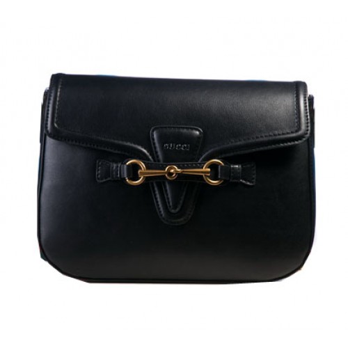 Gucci Emily Sac à bandoulière en cuir nappa 370835 Noir