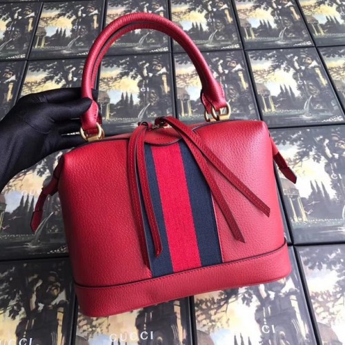 Gucci GG Calf sac fourre-tout en cuir de qualité supérieure 523433 rouge
