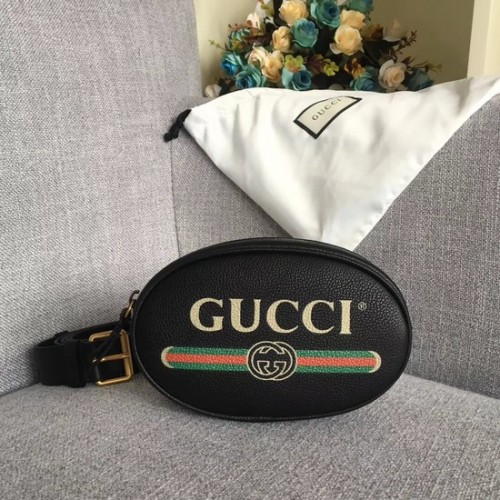 Gucci Sac ceinture en cuir de veau GG 476434 noir