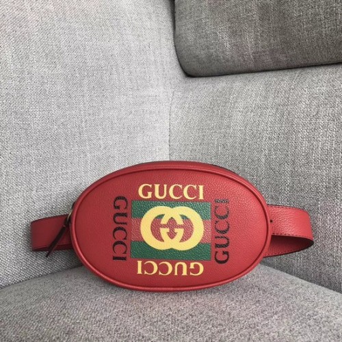 Gucci GG Calfskin Sac ceinture en cuir 476434 rouge