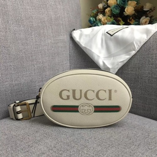 Gucci GG Calfskin Sac ceinture en cuir 476434 blanc