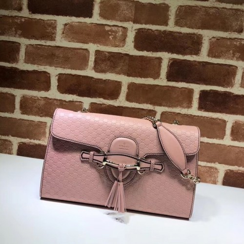 Gucci GG Sac à bandoulière en cuir 449635 Rose