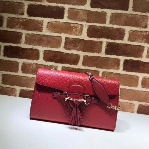 Gucci GG Sac à bandoulière en cuir 449635 rouge