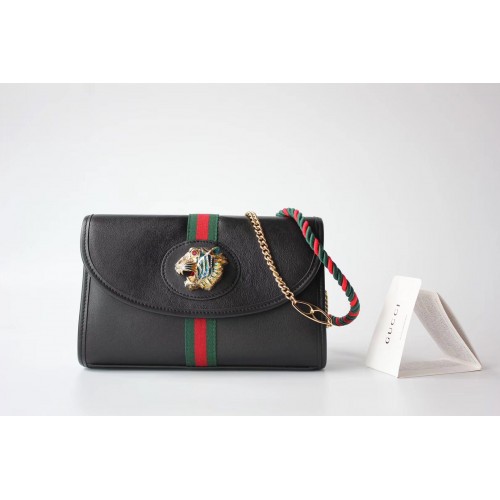 Gucci Sac à bandoulière en cuir GG 570145 noir