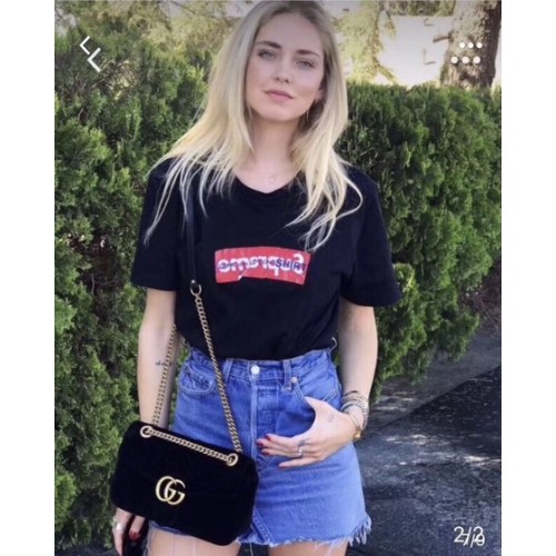 Gucci GG Marmont Chevron Velvet Sac à bandoulière 443497 Noir