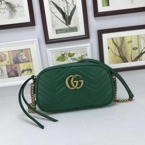 Gucci GG Marmont Matelasse Sac à bandoulière en cuir 447632 Vert